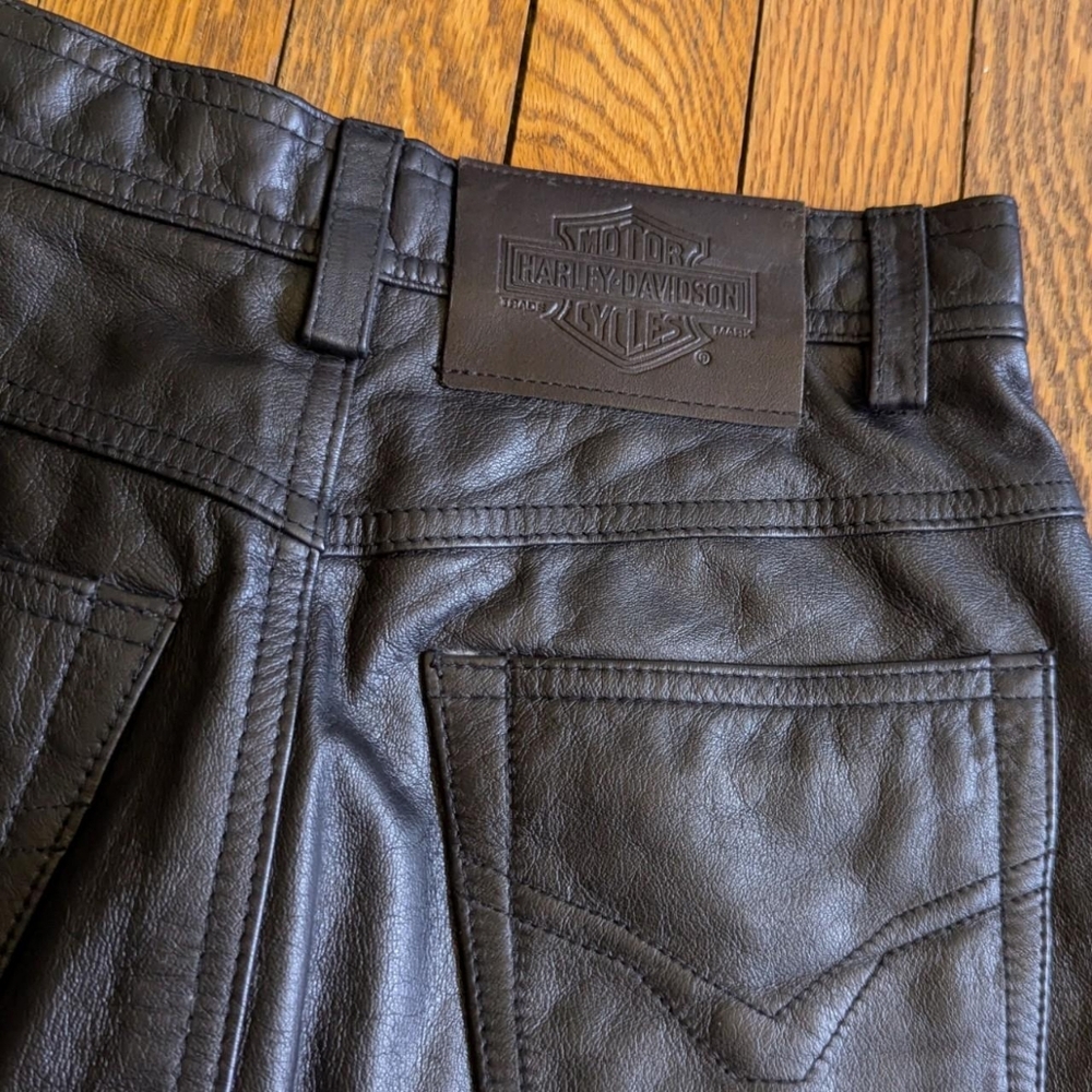 Vintage 90's Harley Davidson Leather Skirt - Picture 3 of 6